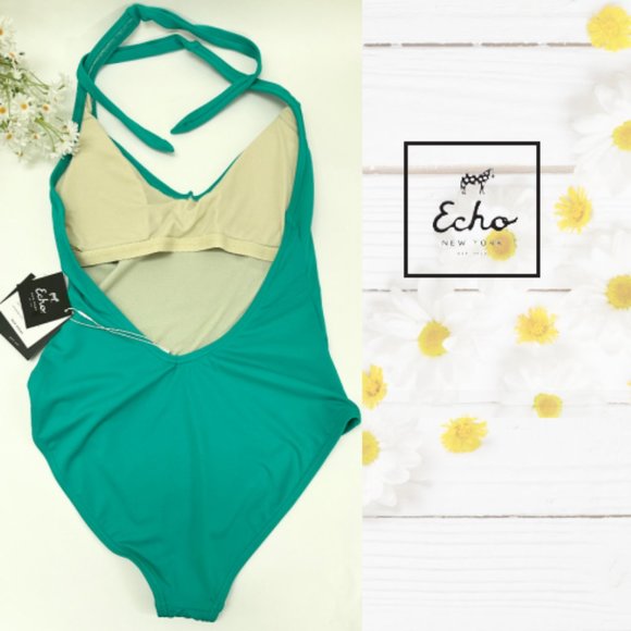 Echo New York One Piece Swimsuit Emerald Green Size 2 - Picture 2 of 2